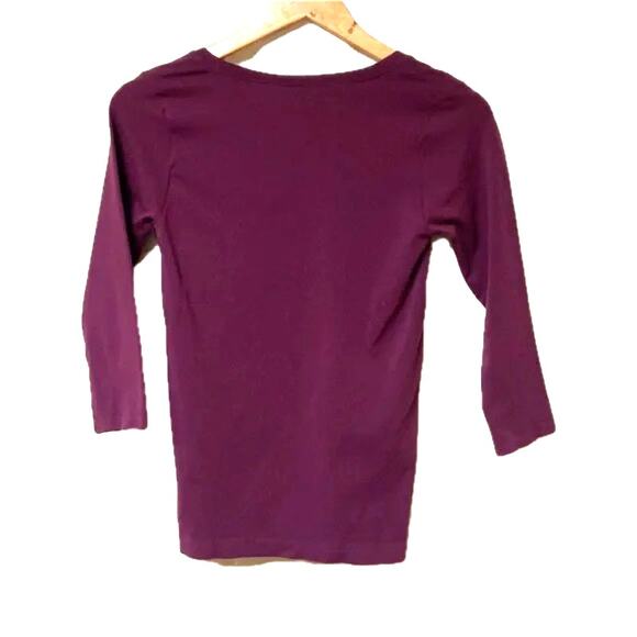 WHBM Burgundy Merlot 3/4 Sleeve Essential Seamless Tee Size Small  πβ¨π· - Picture 7 of 9